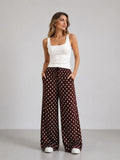 Polka Dot Wide-Leg Trousers