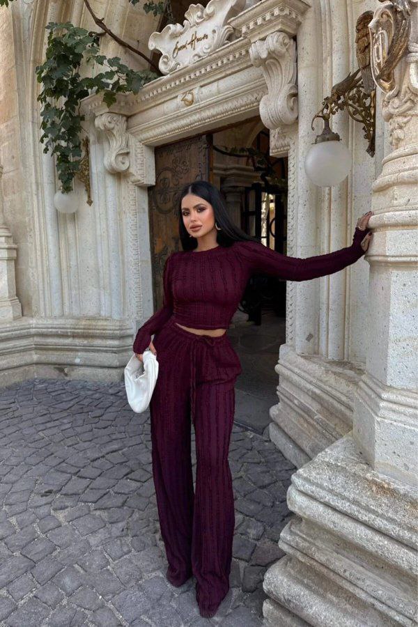 Kaburgalı Örme Crop Takım