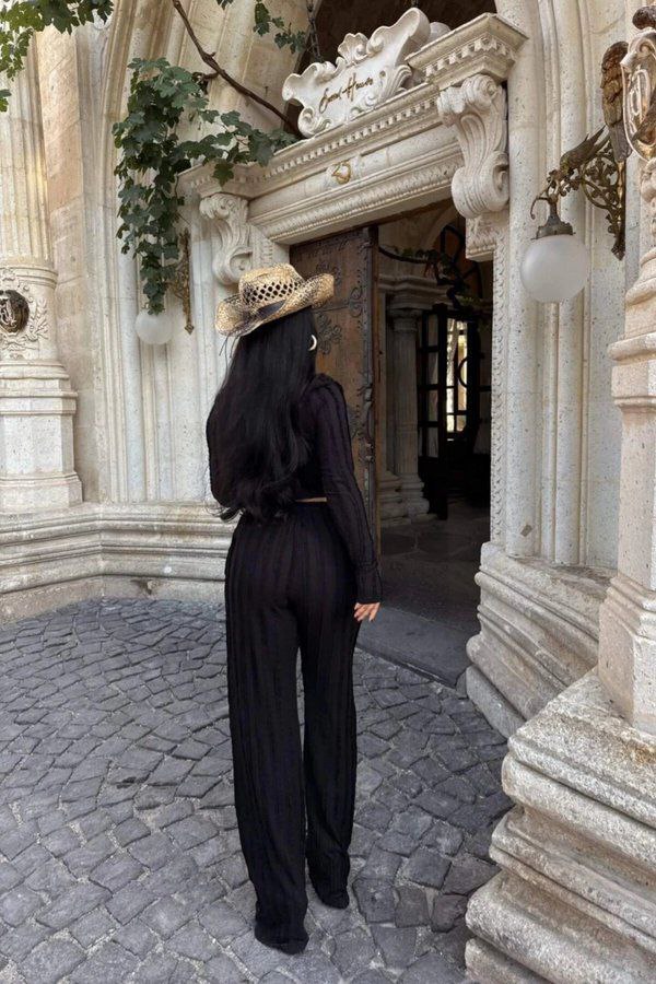 Kaburgalı Örme Crop Takım