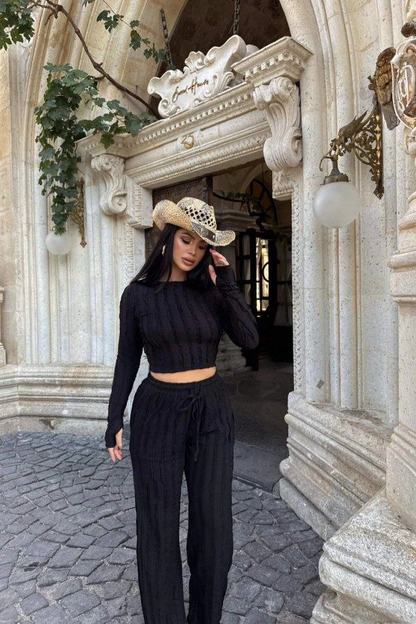 Kaburgalı Örme Crop Takım