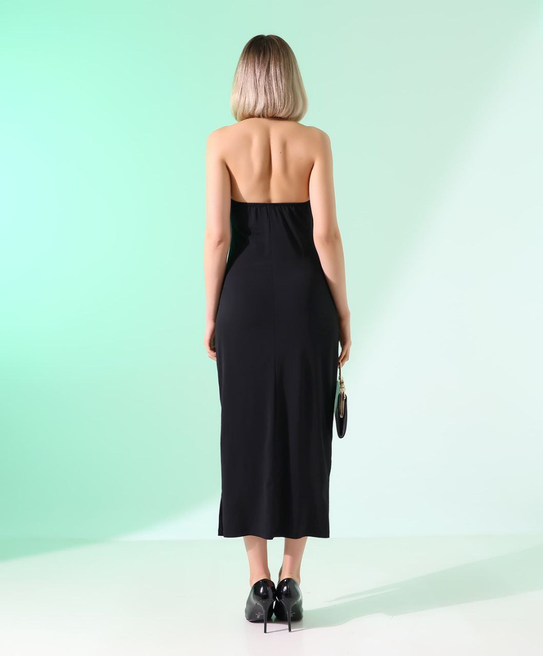 Draped Twist Halter Maxi Dress