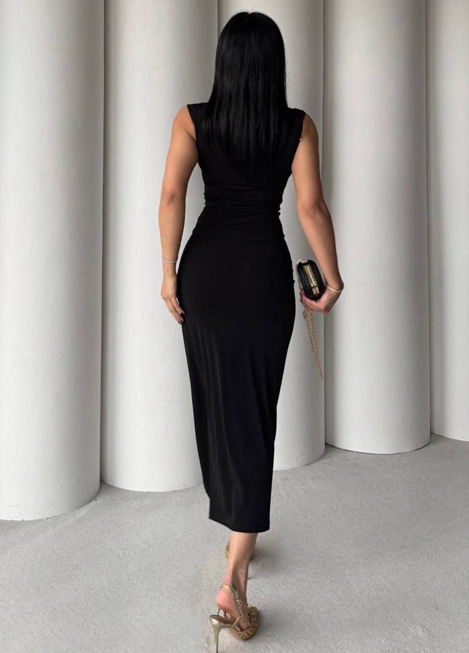 One-Shoulder Belted Maxi Dress