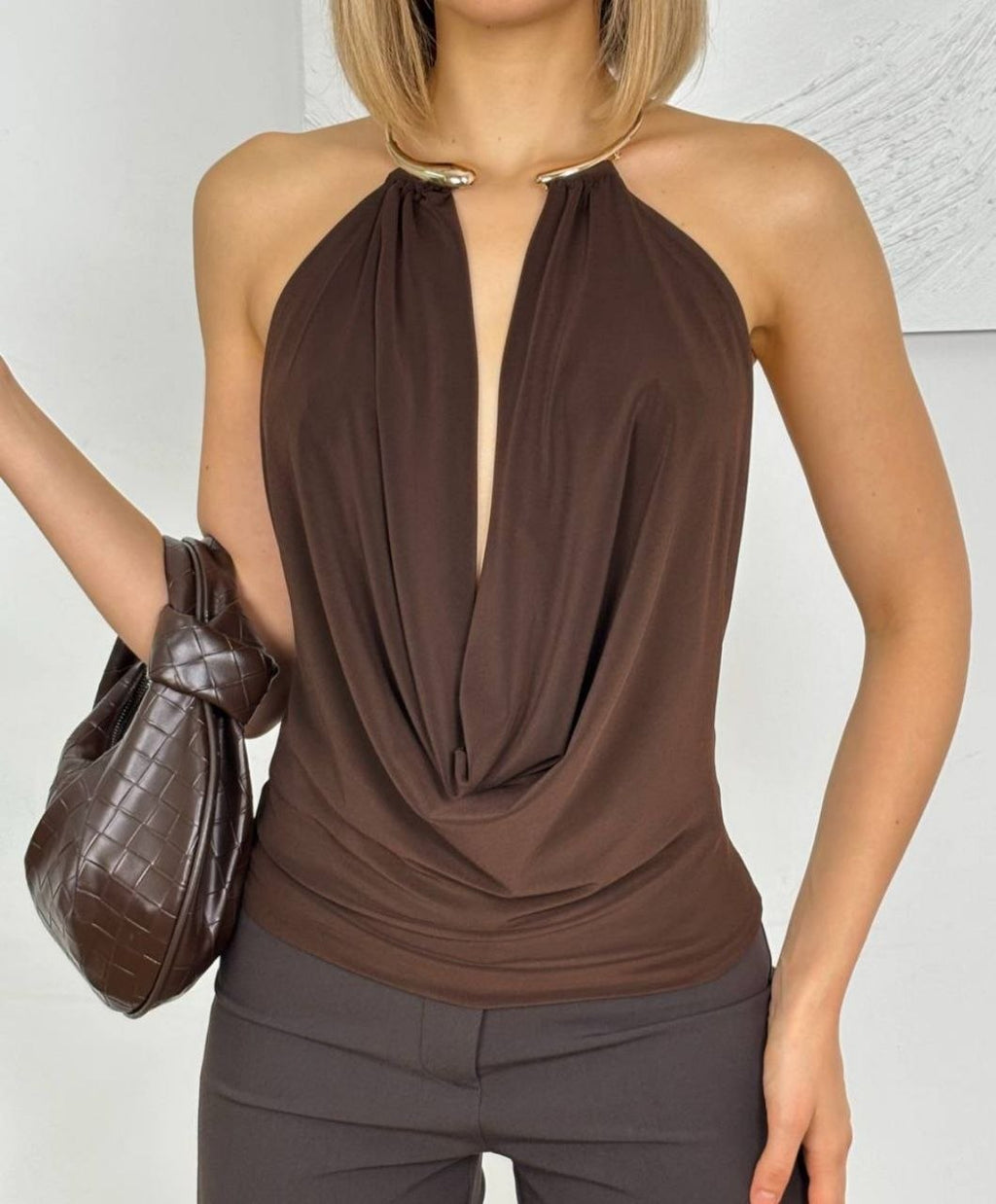 Halter Boyunlu Bluz (Cowl Top)