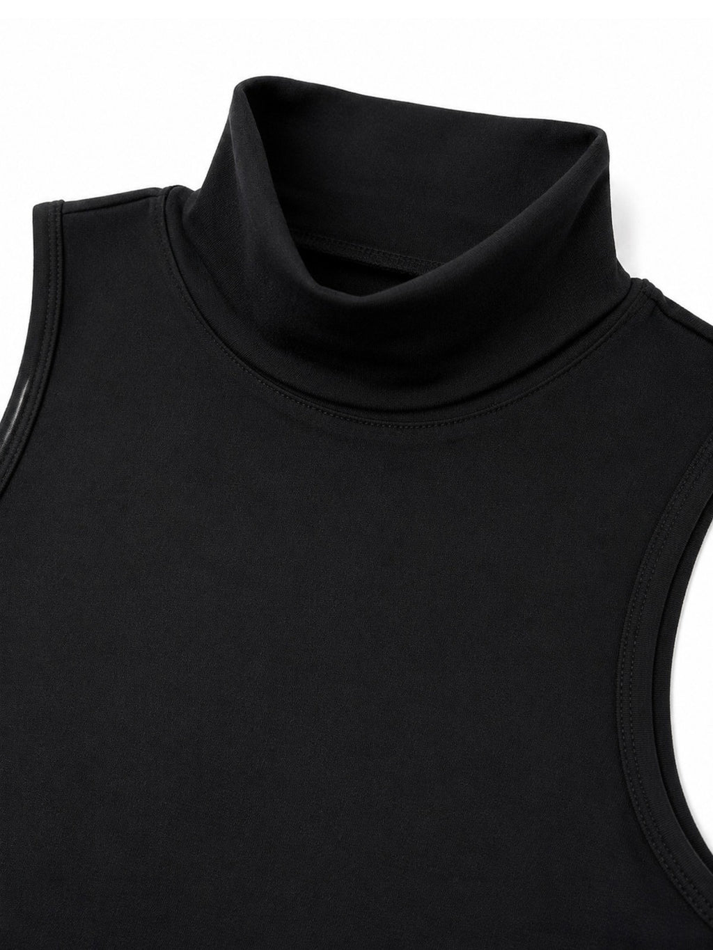 Yarım Balıkçı Yaka Çıtçıtlı Likralı Basic Body - Siyah