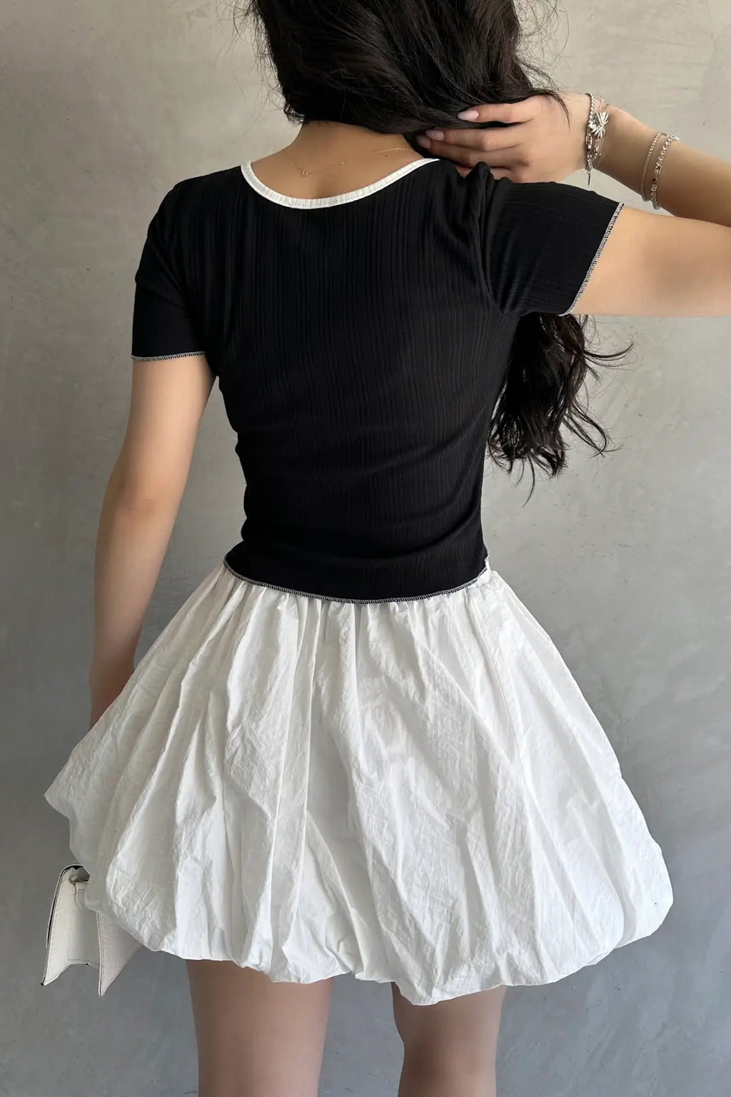 Havuz Yaka Biye Detaylı Crop Bluz - WEST CLUB