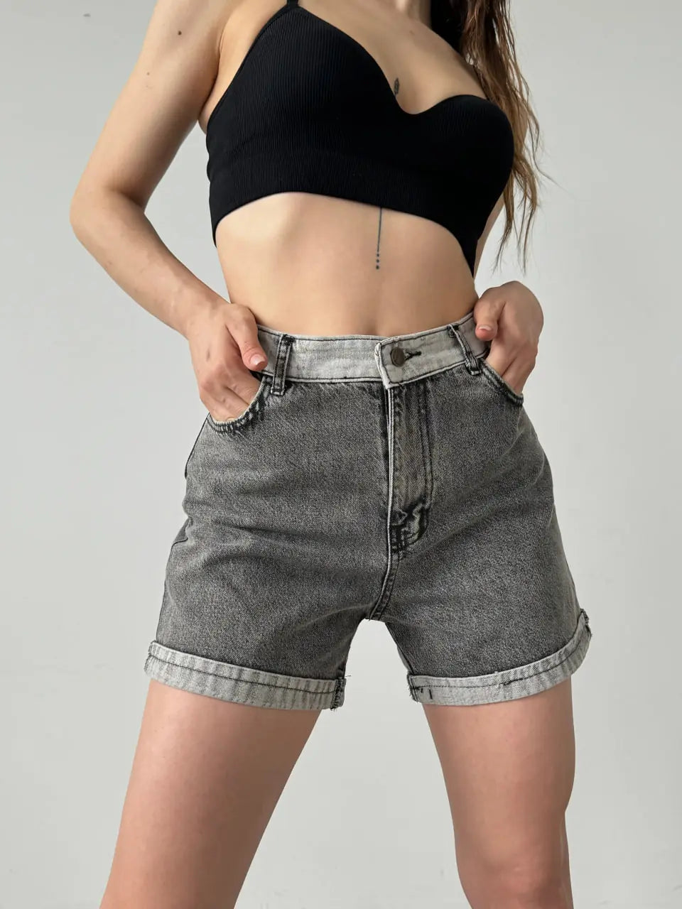 Duble Paça Yıkamalı Cepli Denim Şort - WEST CLUB