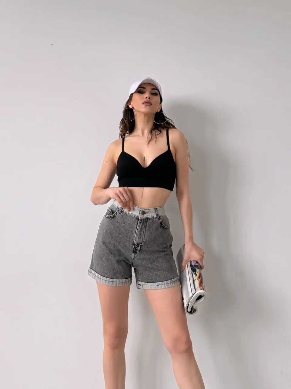 Duble Paça Yıkamalı Cepli Denim Şort - WEST CLUB