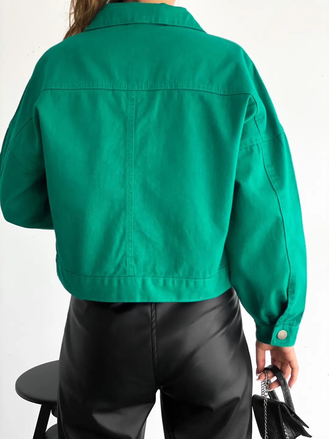 Çift Cepli Denim Crop Ceket - WEST CLUB