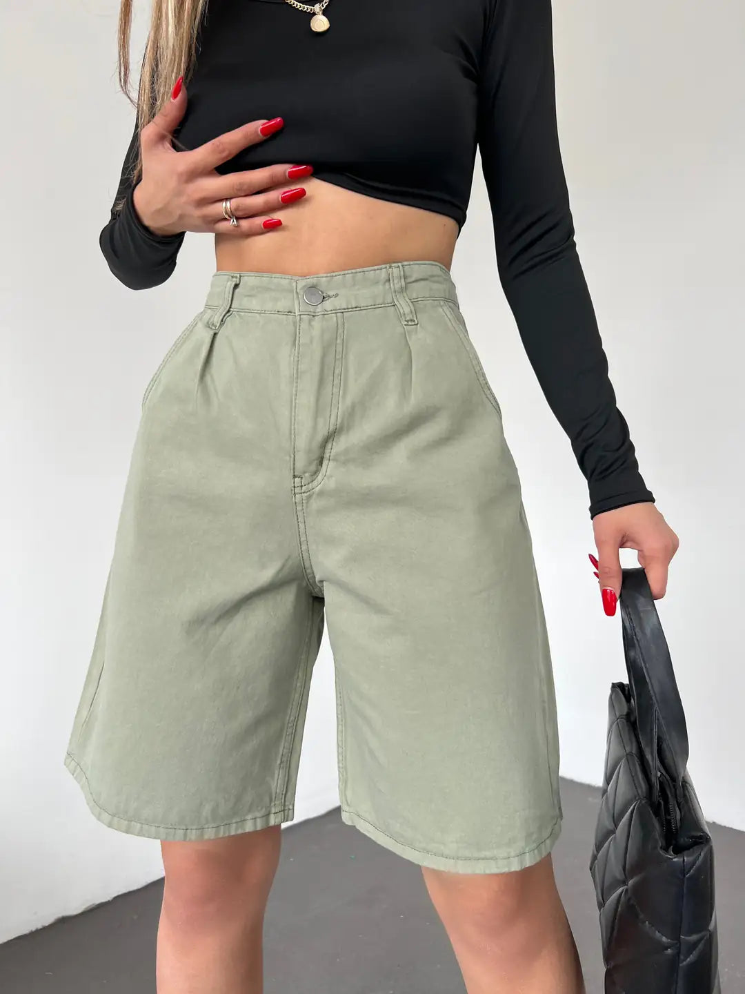 Çift Cepli Bermuda Denim Şort - WEST CLUB