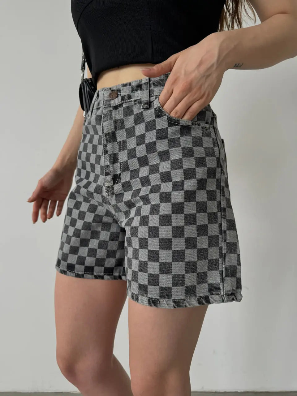 Paçası Püsküllü Desenli Denim Şort - WEST CLUB