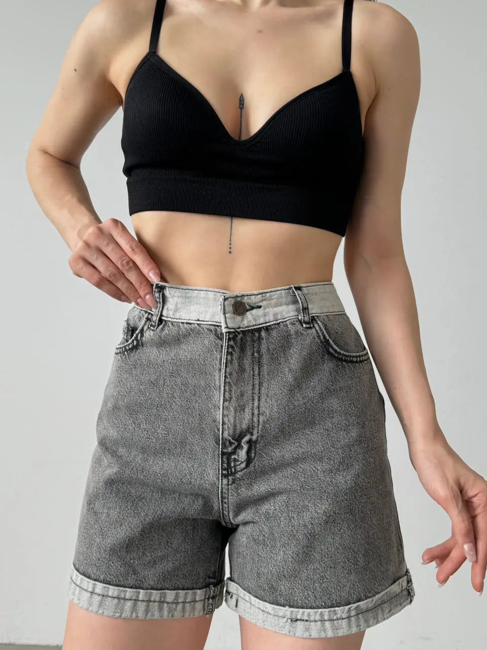 Duble Paça Yıkamalı Cepli Denim Şort - WEST CLUB