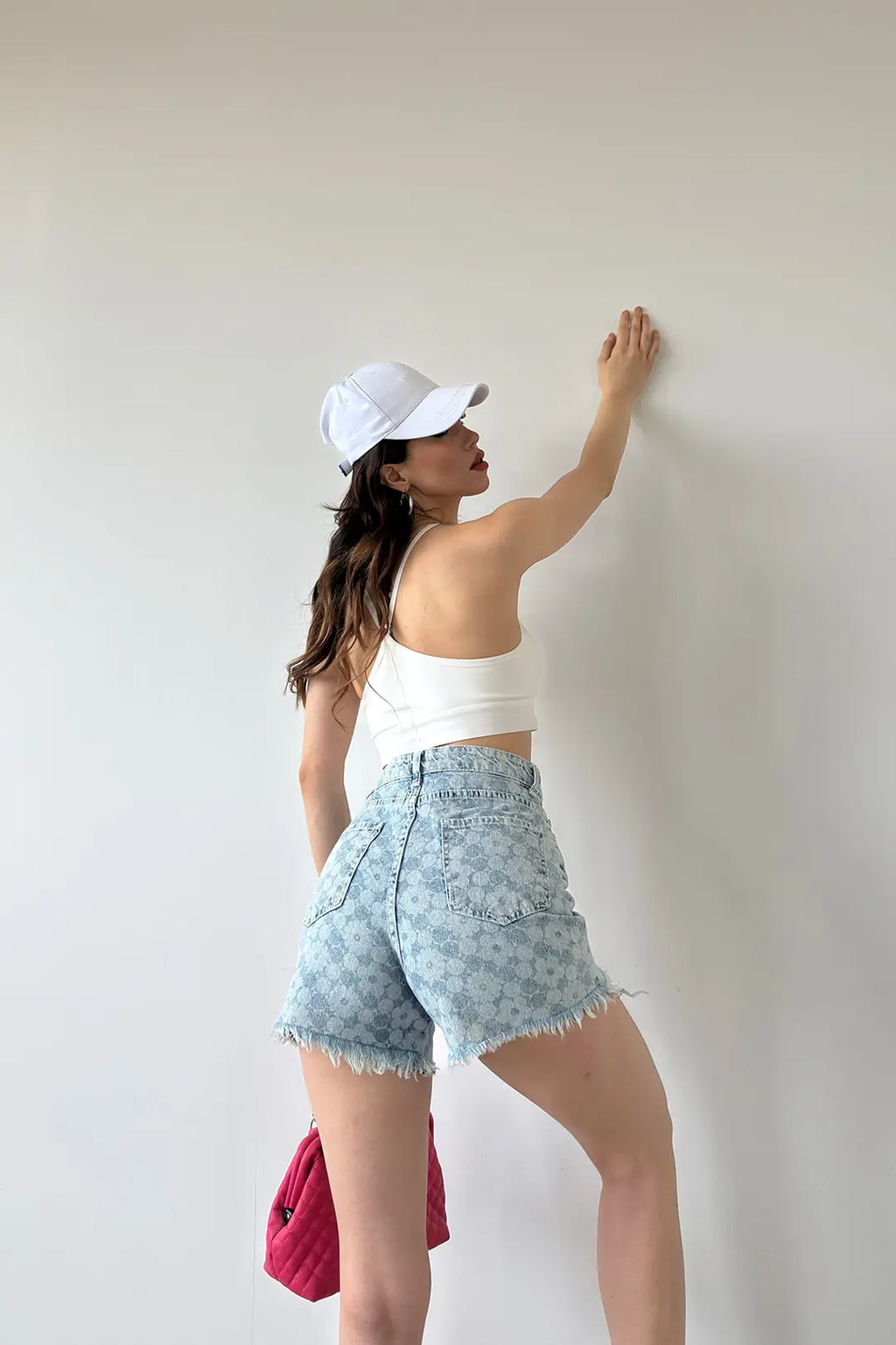 Paçası Püsküllü Desenli Denim Şort - WEST CLUB