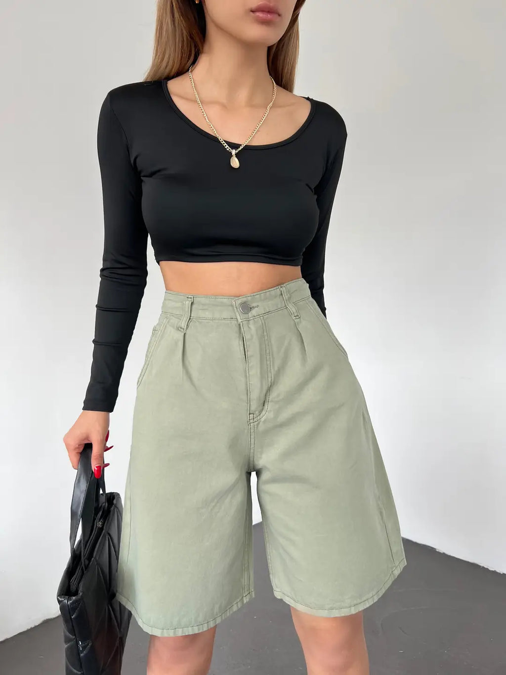 Çift Cepli Bermuda Denim Şort - WEST CLUB