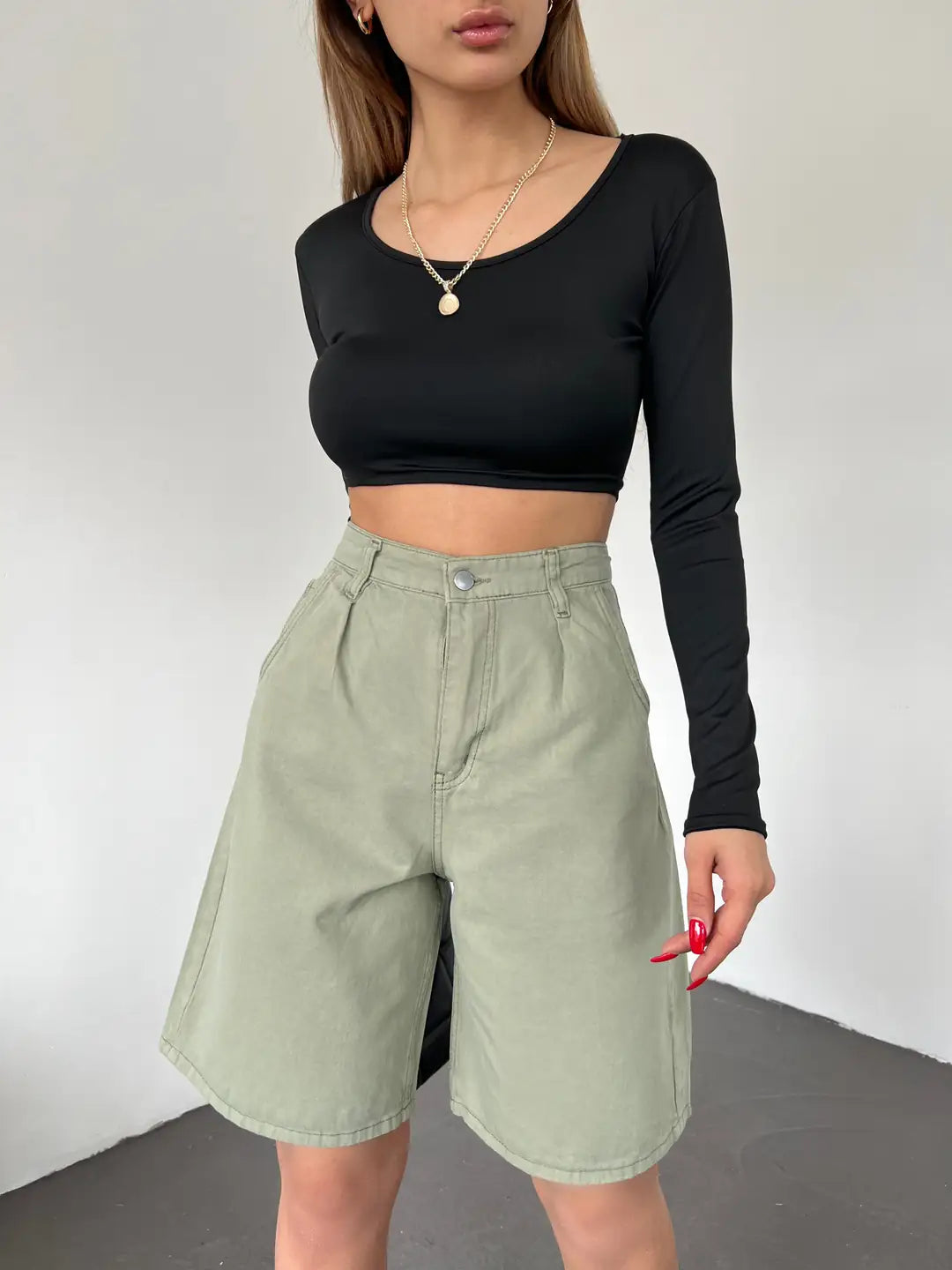 Çift Cepli Bermuda Denim Şort - WEST CLUB