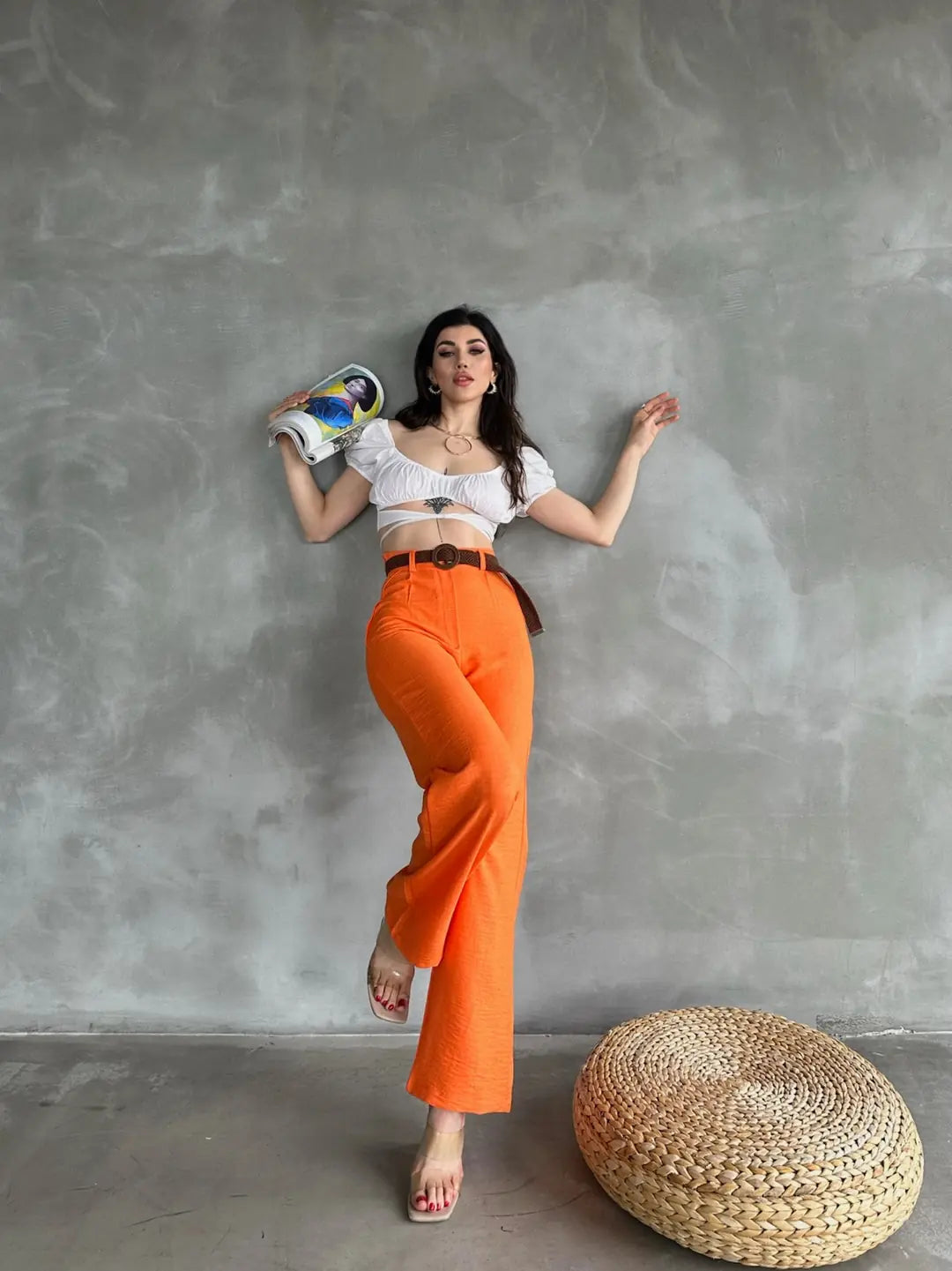 Beli Kemerli Keten Pantolon - WEST CLUB
