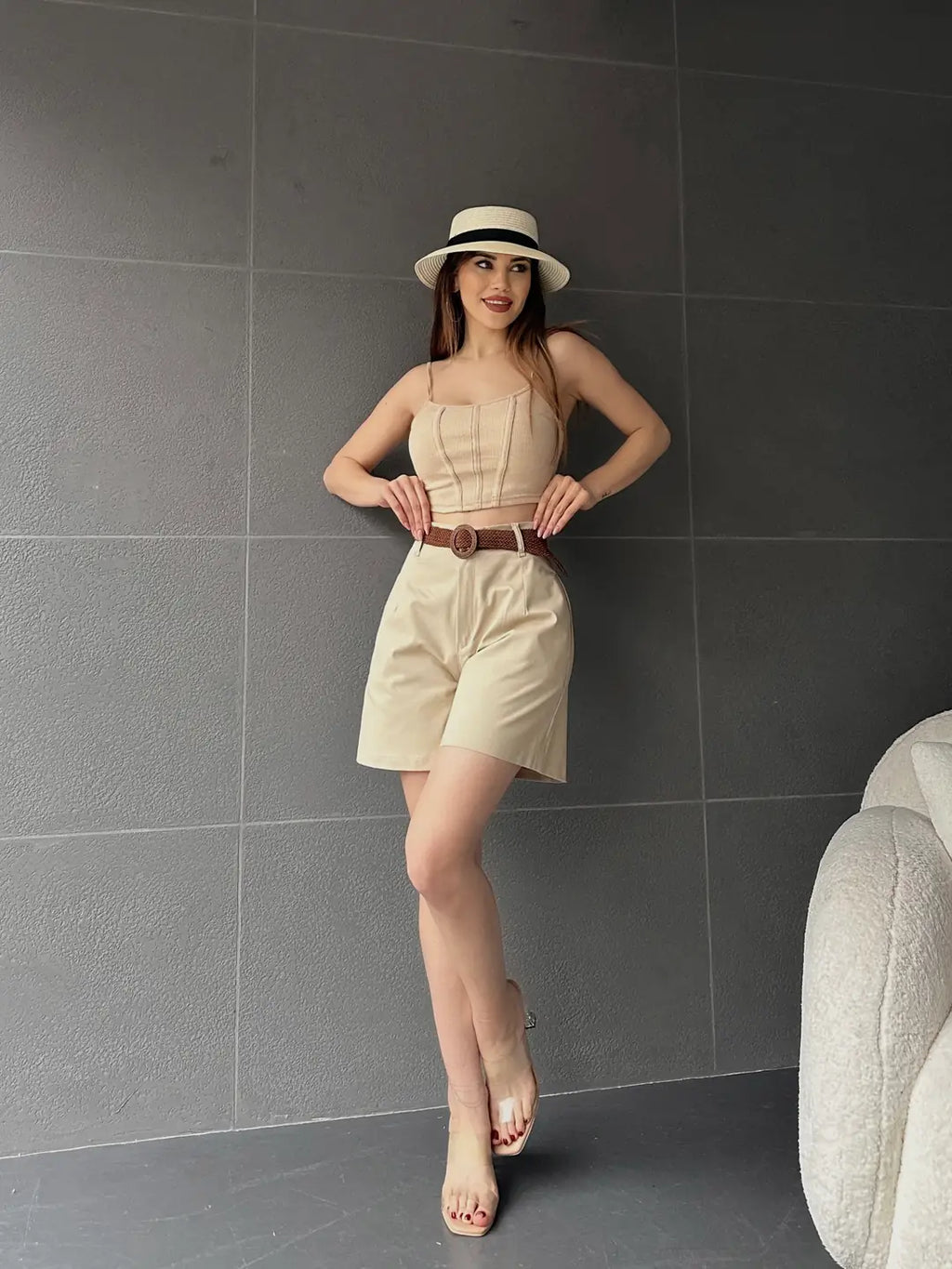 Geniş Paçalı Mom Şort - WEST CLUB