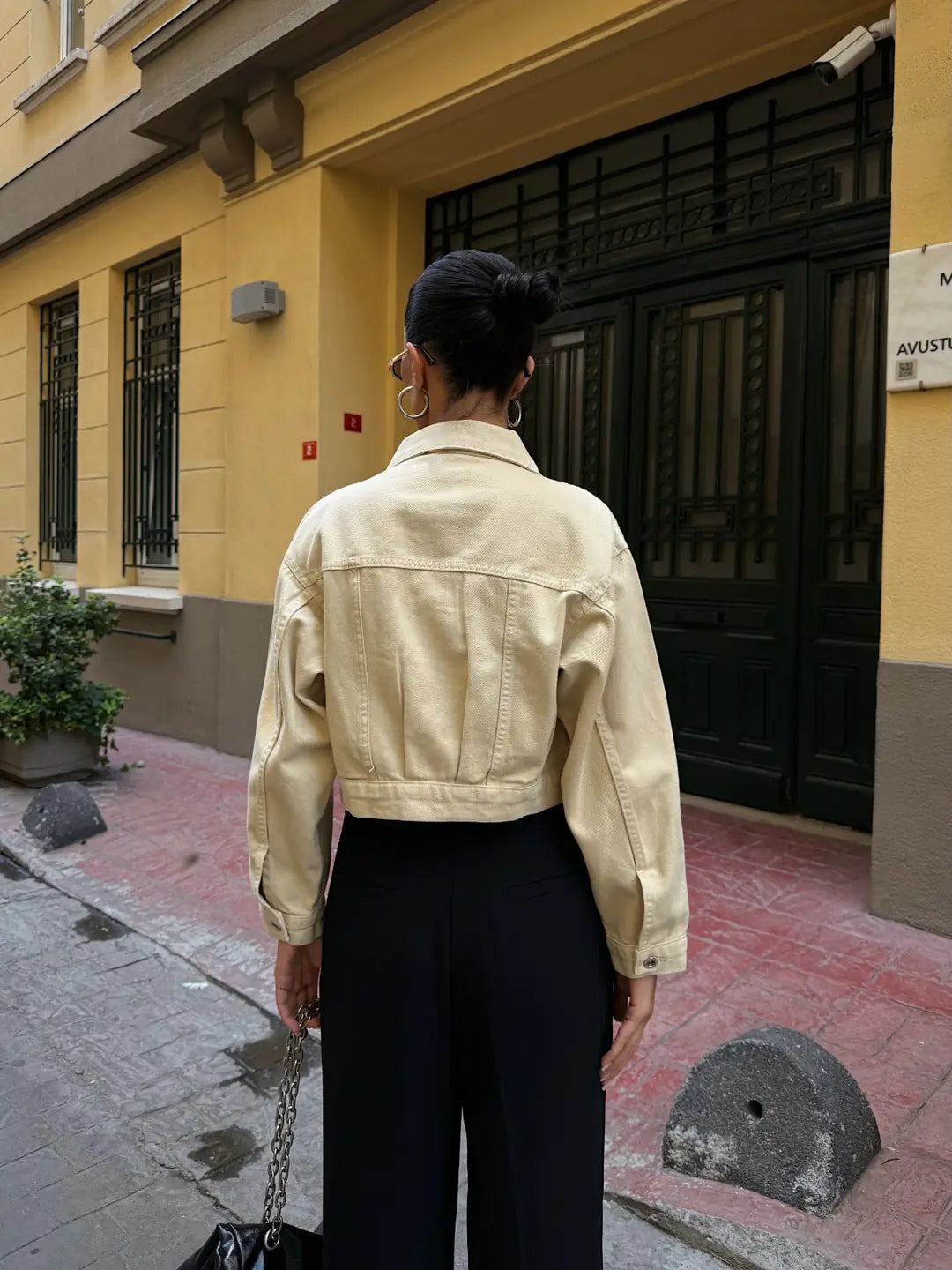 Çift Cep Denim Crop Ceket - WEST CLUB