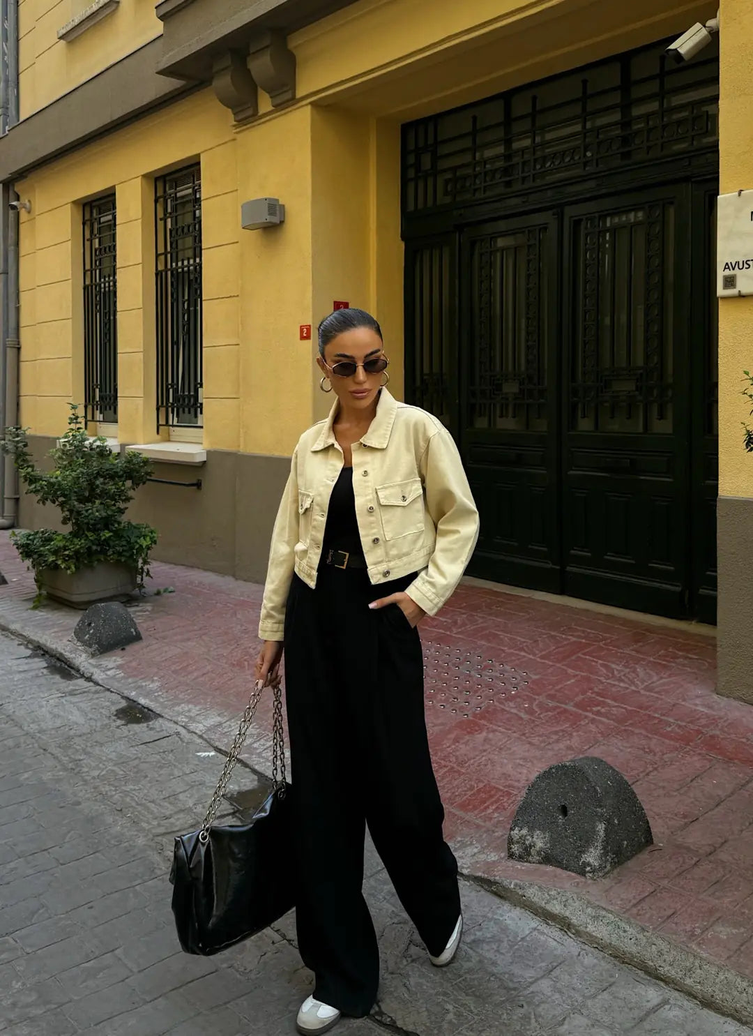 Çift Cep Denim Crop Ceket - WEST CLUB