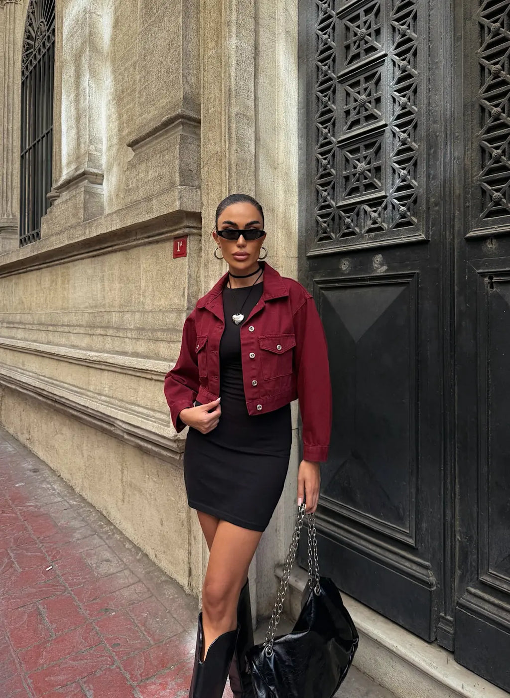Çift Cep Denim Crop Ceket - WEST CLUB