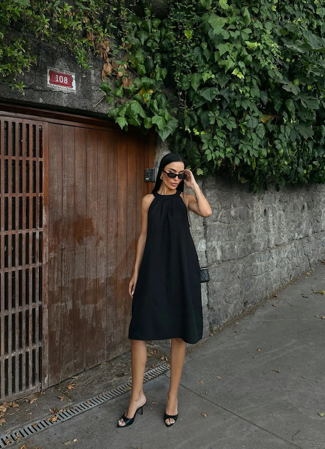 Halter Yaka Dokuma Midi Elbise - WEST CLUB