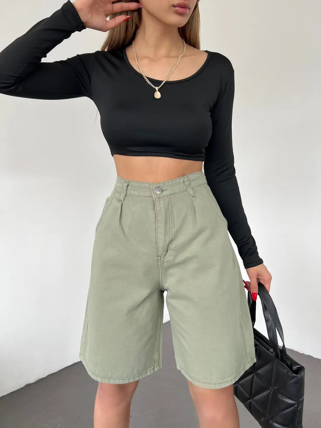 Çift Cepli Bermuda Denim Şort - WEST CLUB