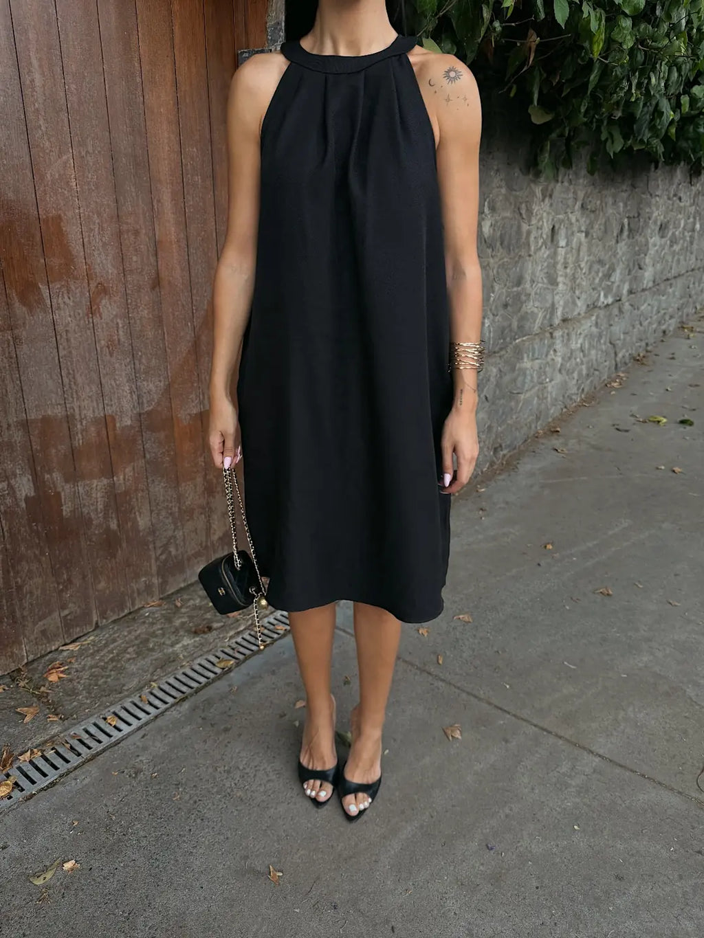 Halter Yaka Dokuma Midi Elbise - WEST CLUB