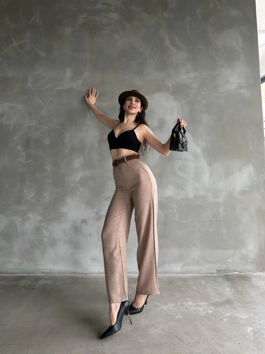 Beli Kemerli Keten Pantolon - WEST CLUB