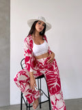 Desenli Kimono Ve Pantolon İkili Takım - WEST CLUB
