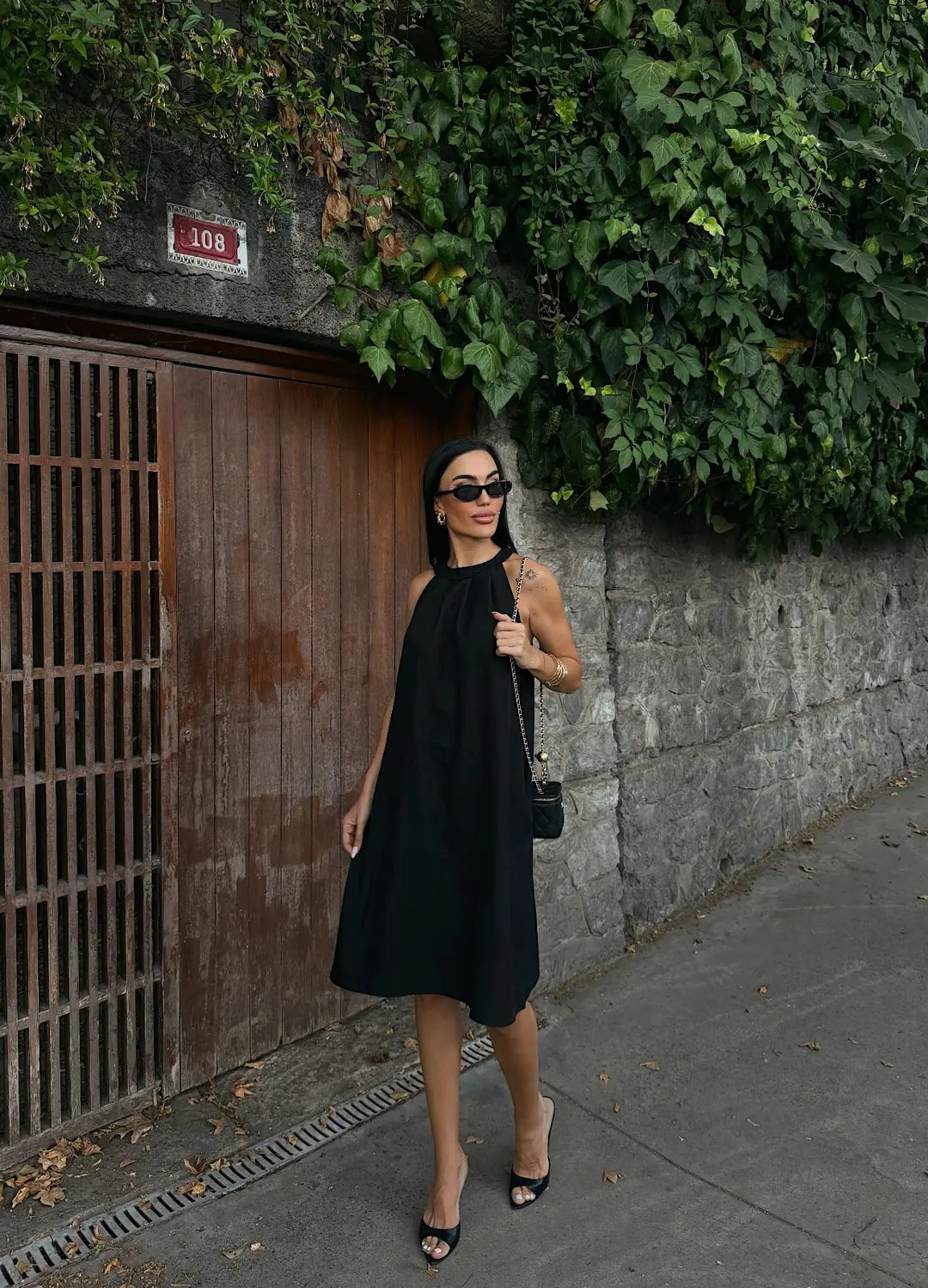 Halter Yaka Dokuma Midi Elbise - WEST CLUB