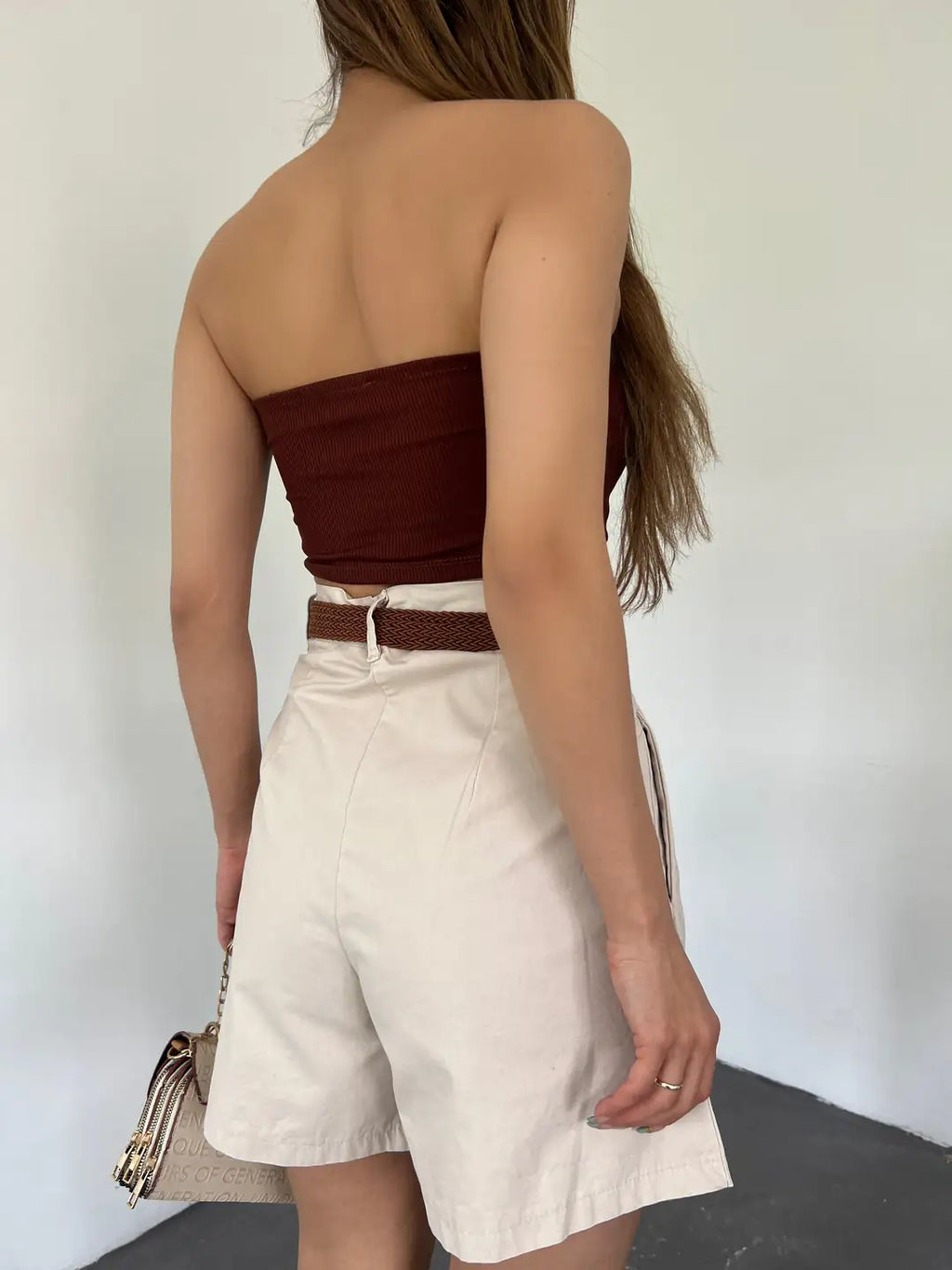 Kemerli Mom Kalıp Denim Şort - WEST CLUB
