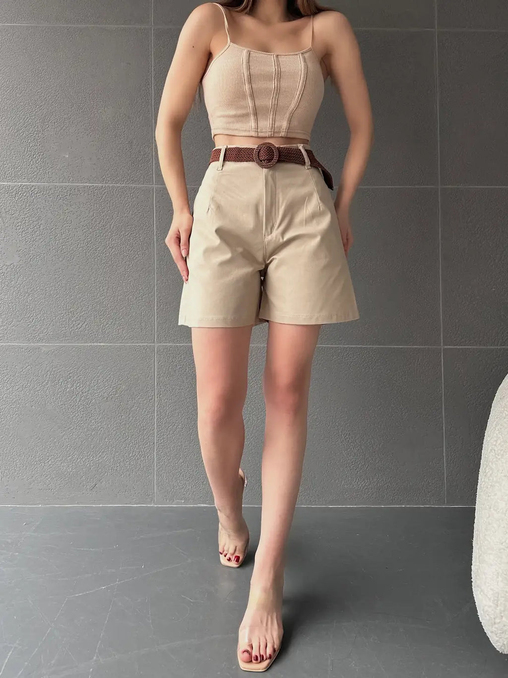 Geniş Paçalı Mom Şort - WEST CLUB