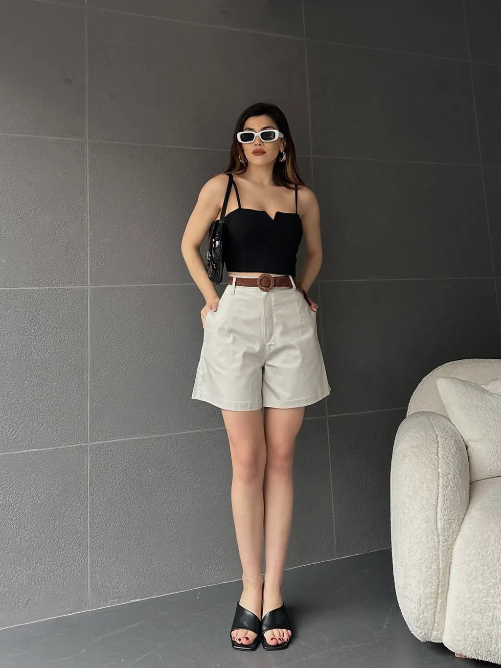 Geniş Paçalı Mom Şort - WEST CLUB