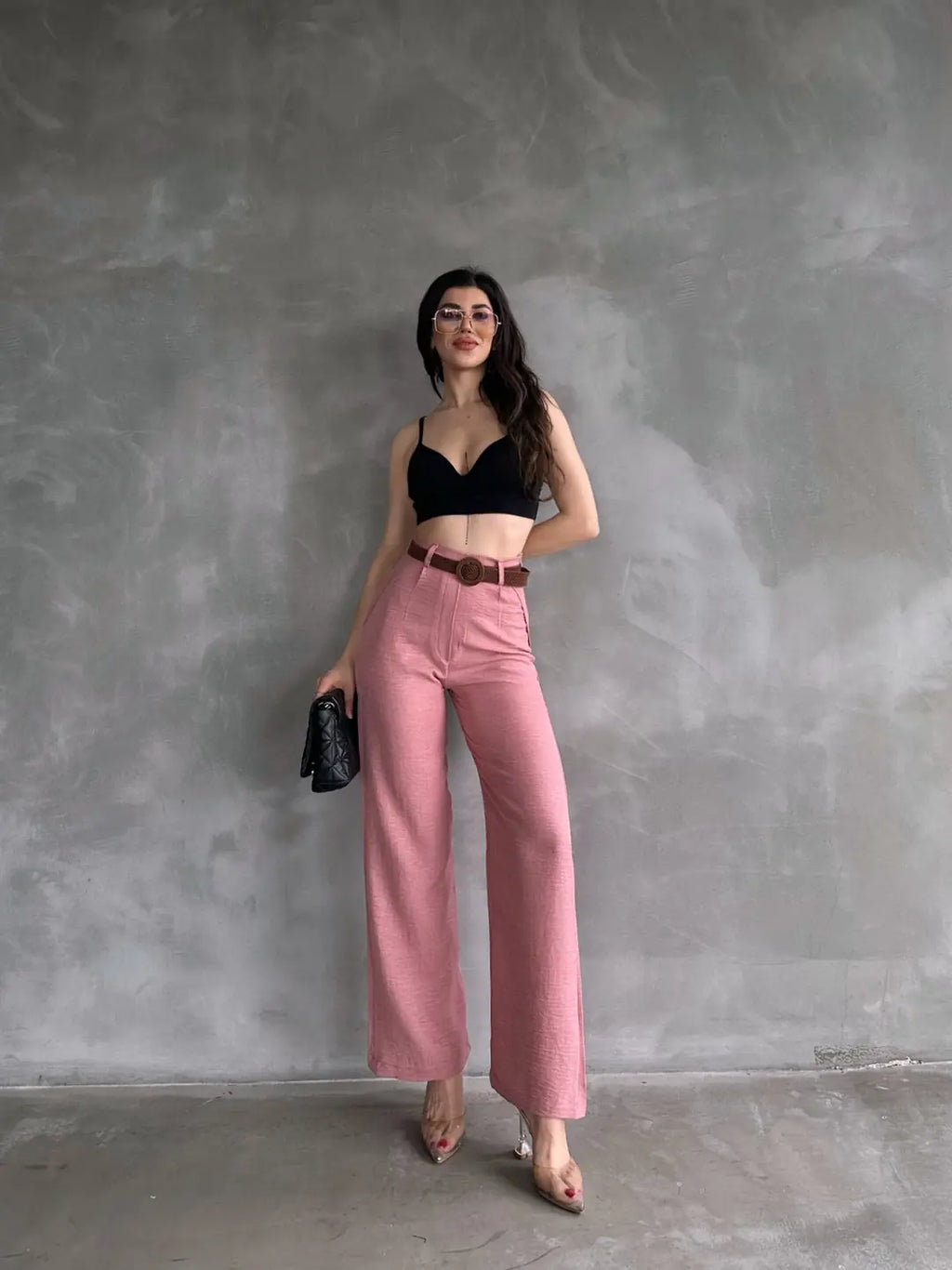 Beli Kemerli Keten Pantolon - WEST CLUB