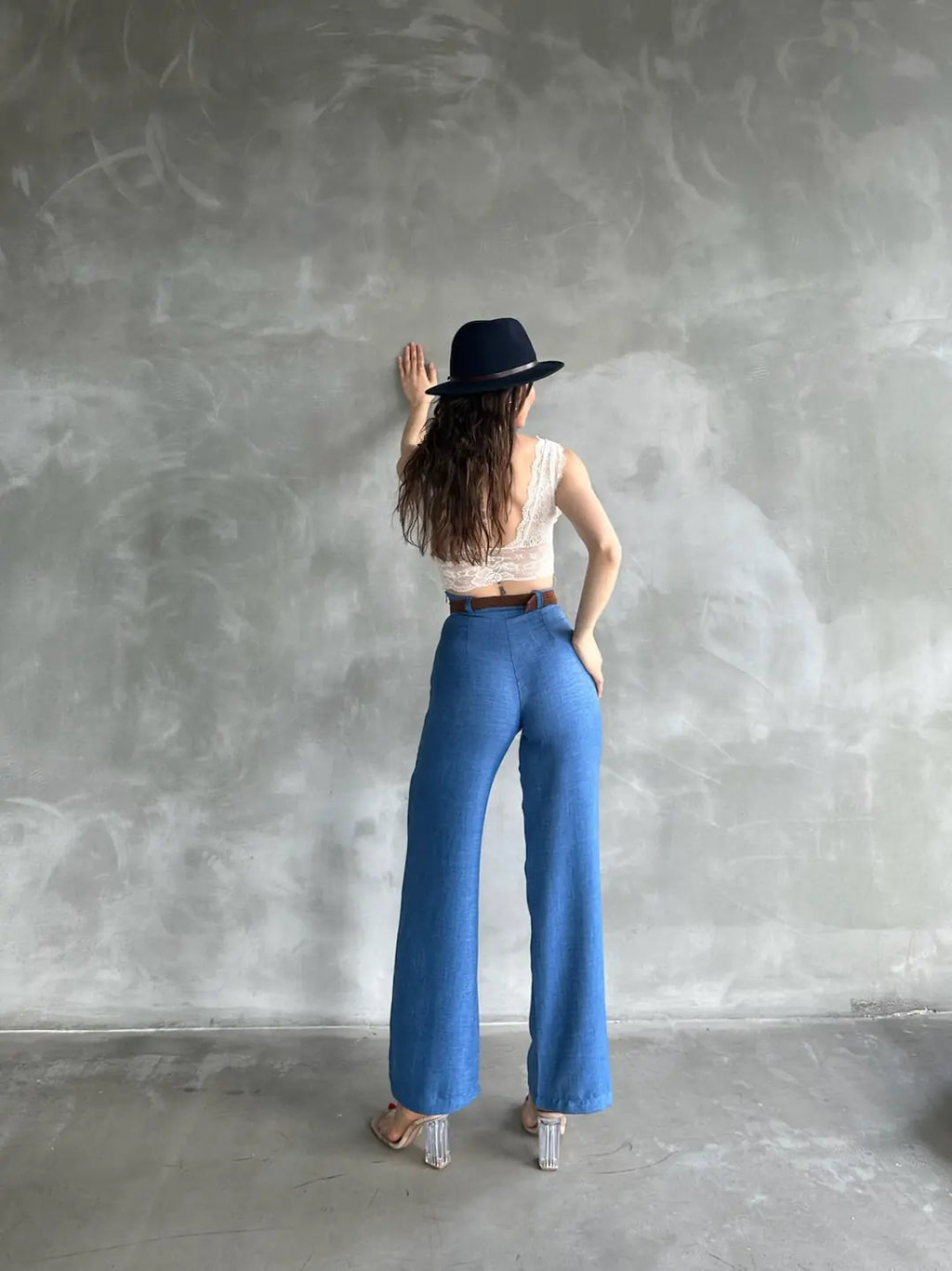 Beli Kemerli Keten Pantolon - WEST CLUB
