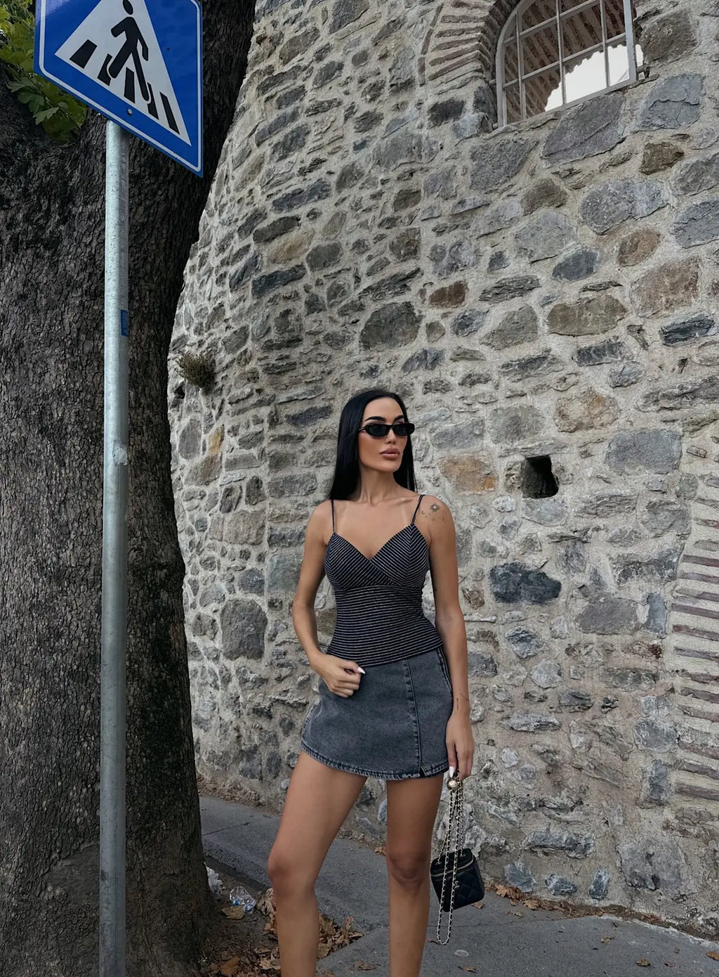 İp Askılı Kruvaze Yaka Bluz - WEST CLUB