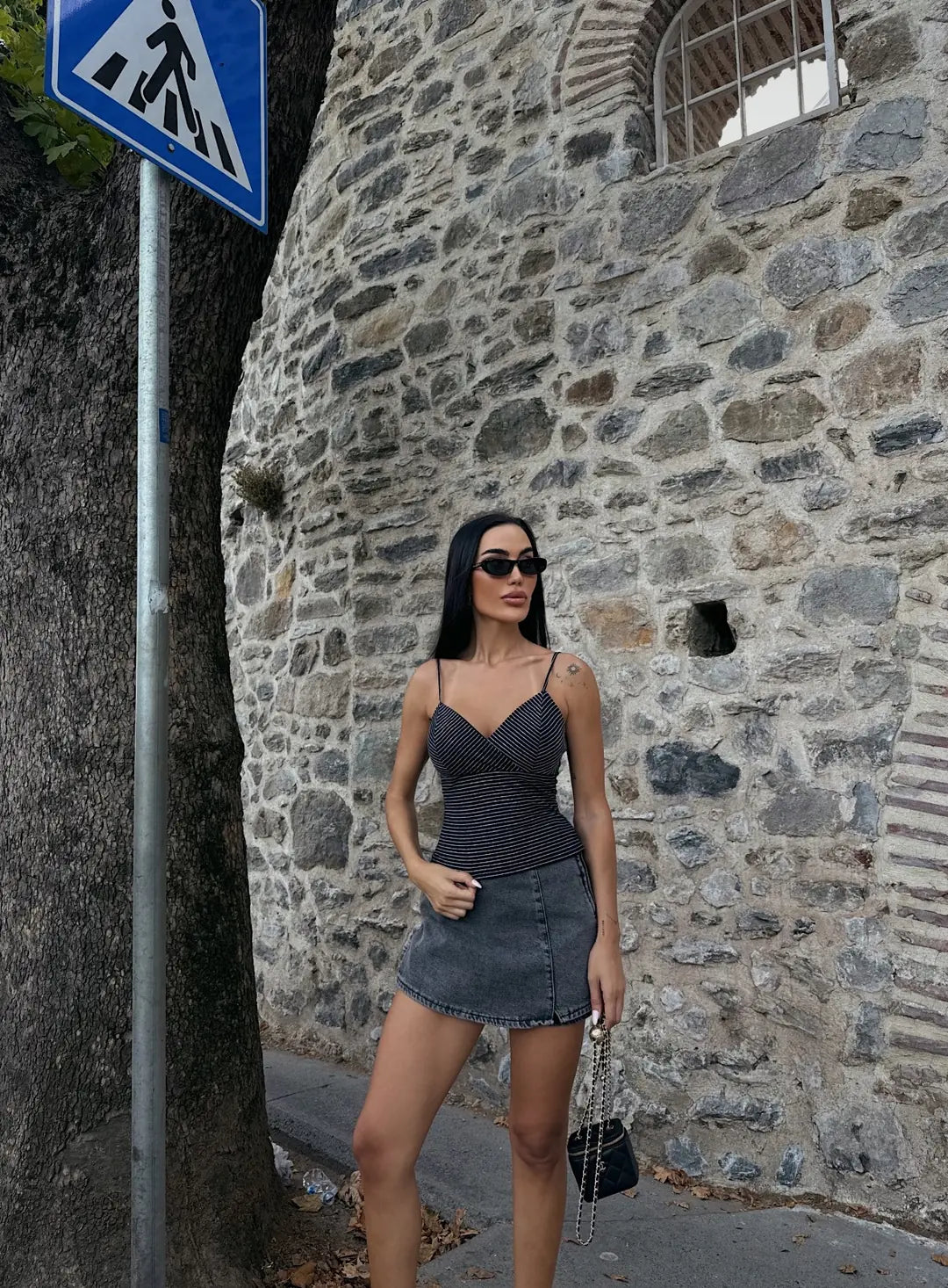 İp Askılı Kruvaze Yaka Bluz - WEST CLUB