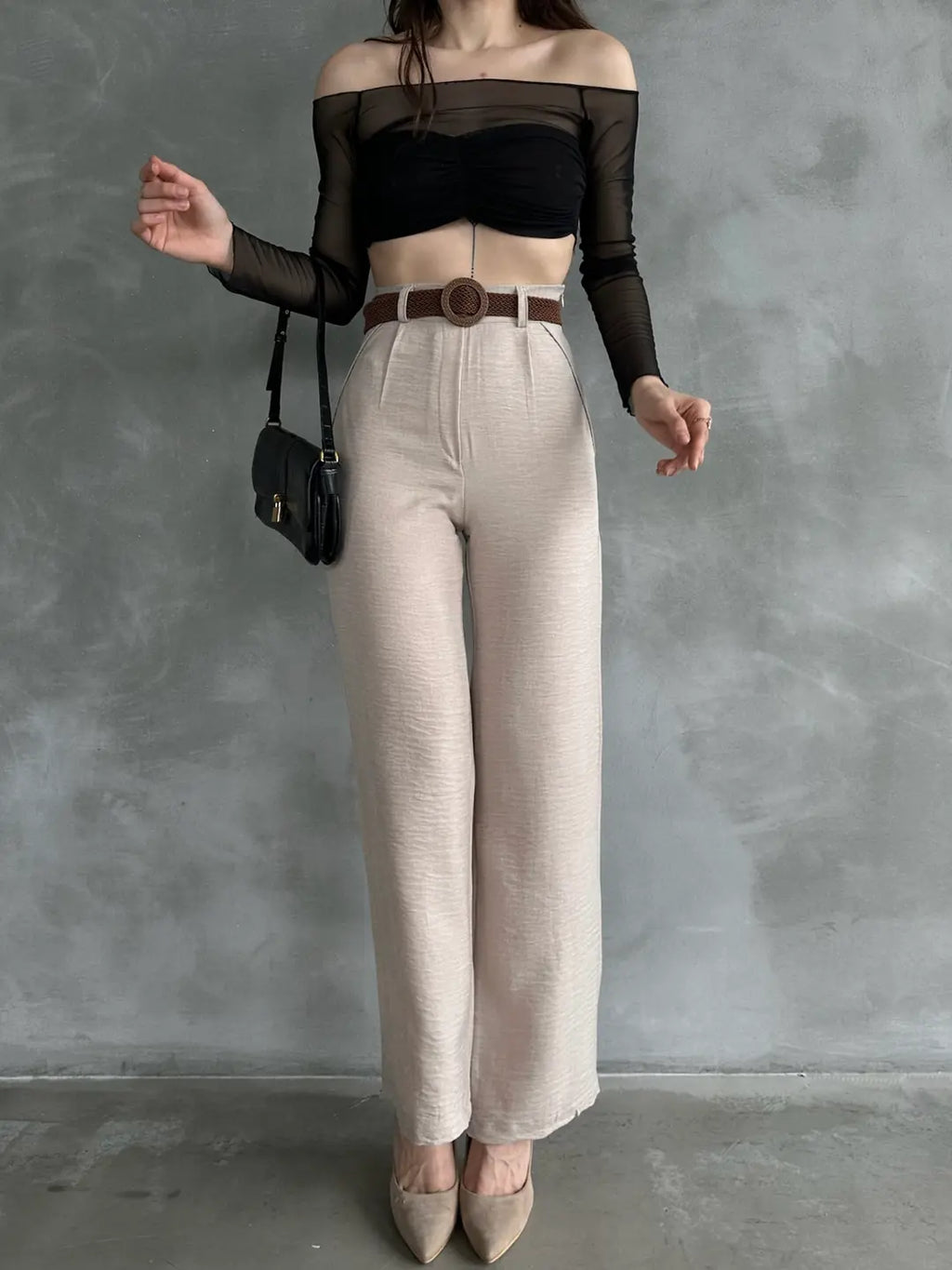 Beli Kemerli Keten Pantolon - WEST CLUB