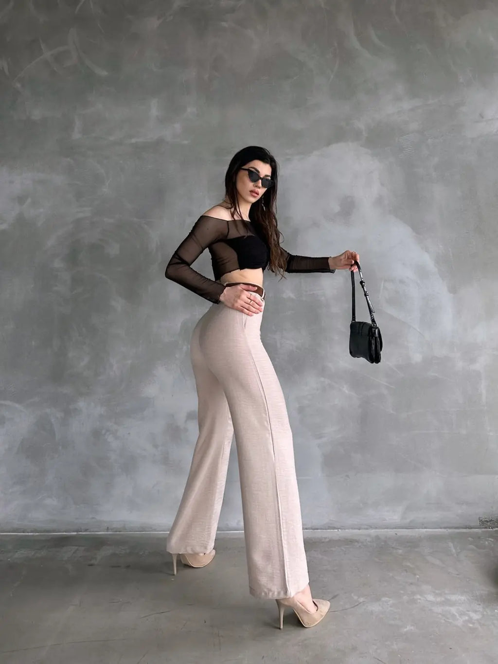 Beli Kemerli Keten Pantolon - WEST CLUB