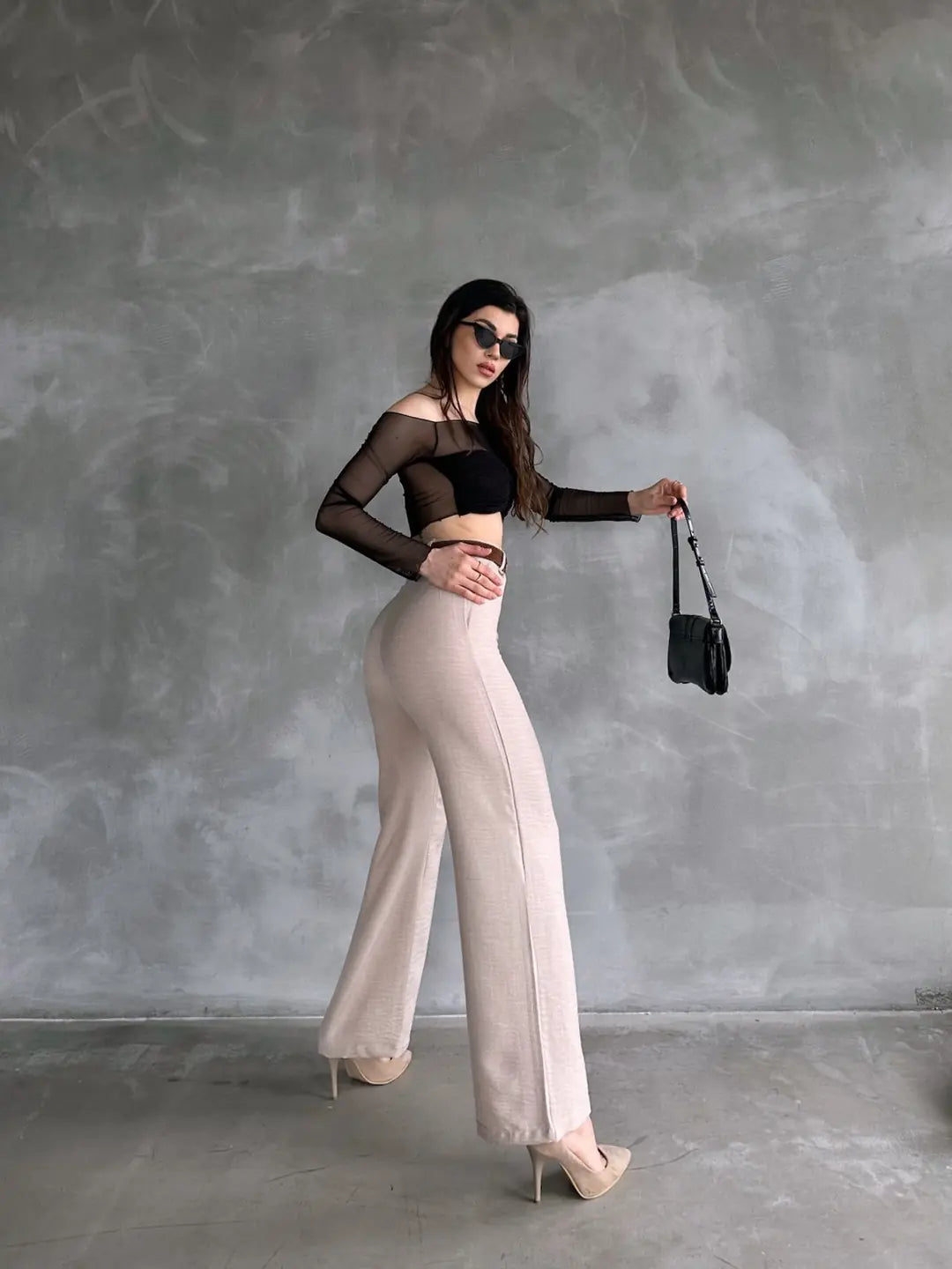 Beli Kemerli Keten Pantolon - WEST CLUB