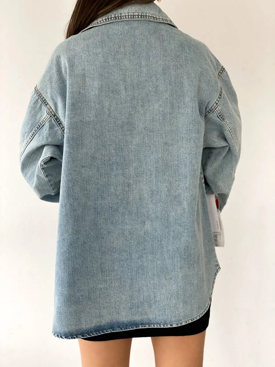 Çift Cepli Oversize Denim Gömlek Ceket - WEST CLUB