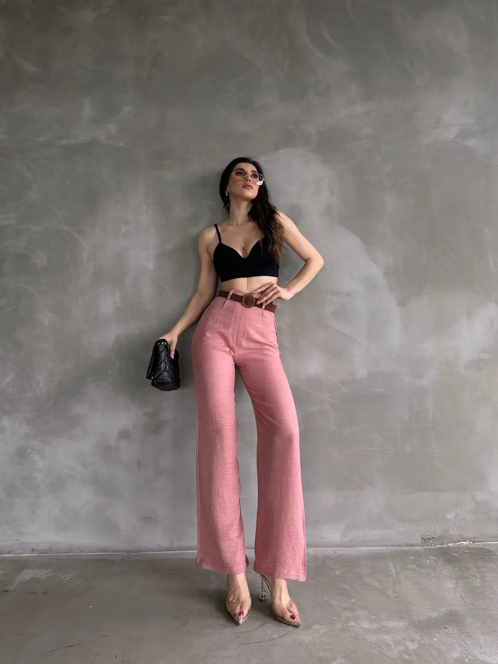 Beli Kemerli Keten Pantolon - WEST CLUB