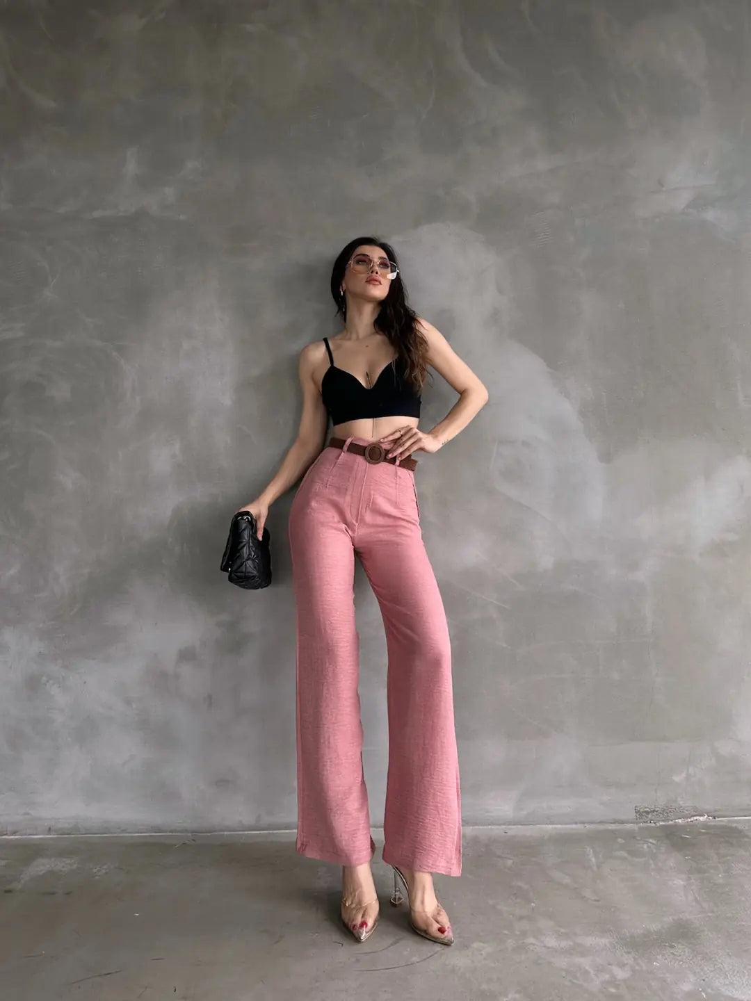 Beli Kemerli Keten Pantolon - WEST CLUB