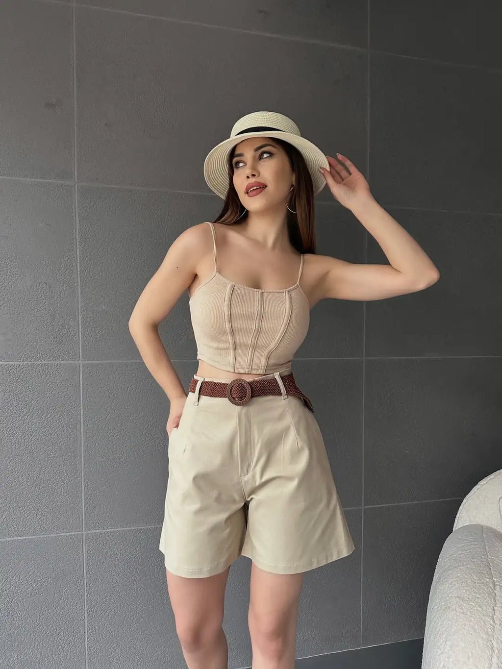 Geniş Paçalı Mom Şort - WEST CLUB