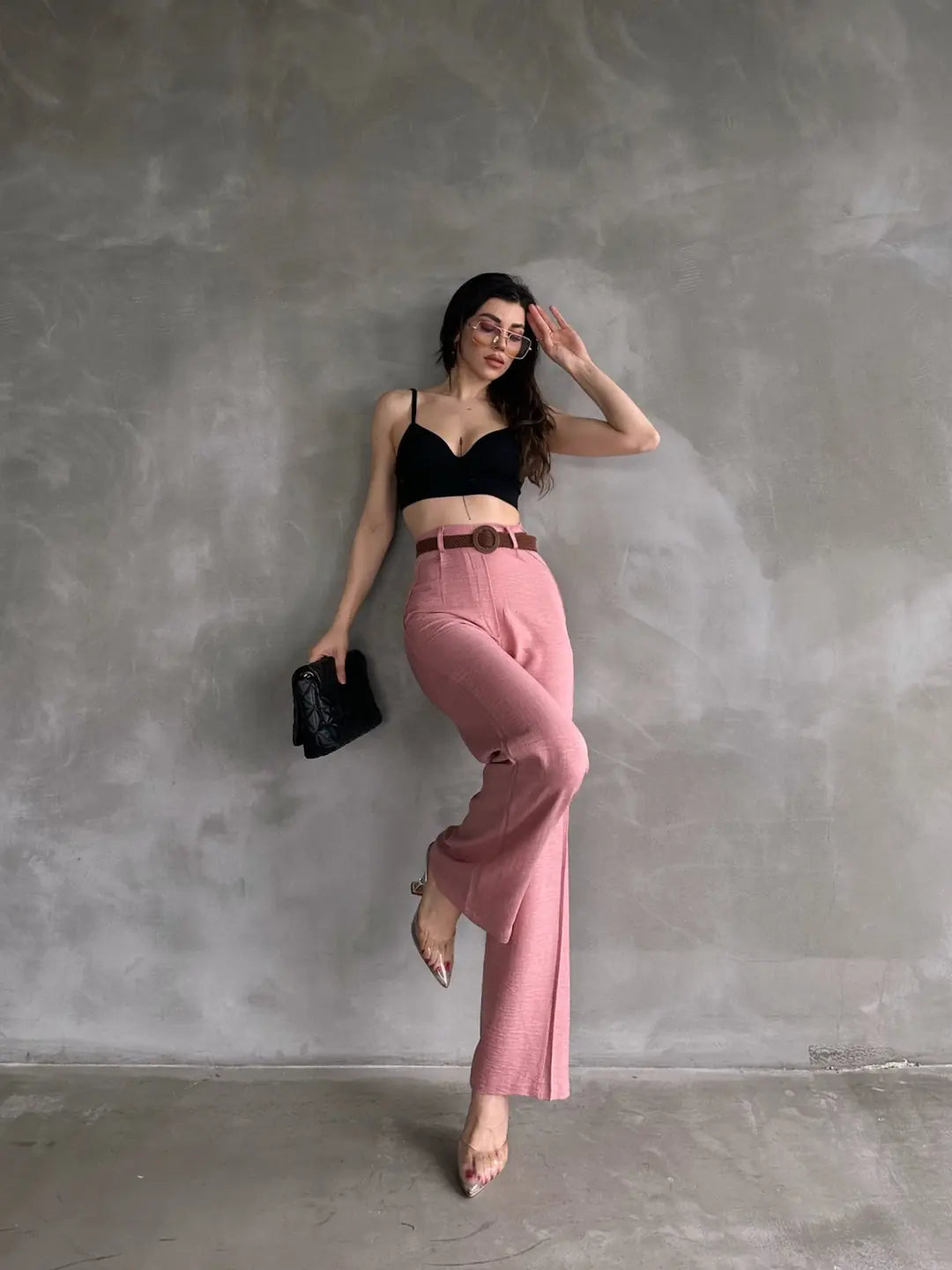 Beli Kemerli Keten Pantolon - WEST CLUB