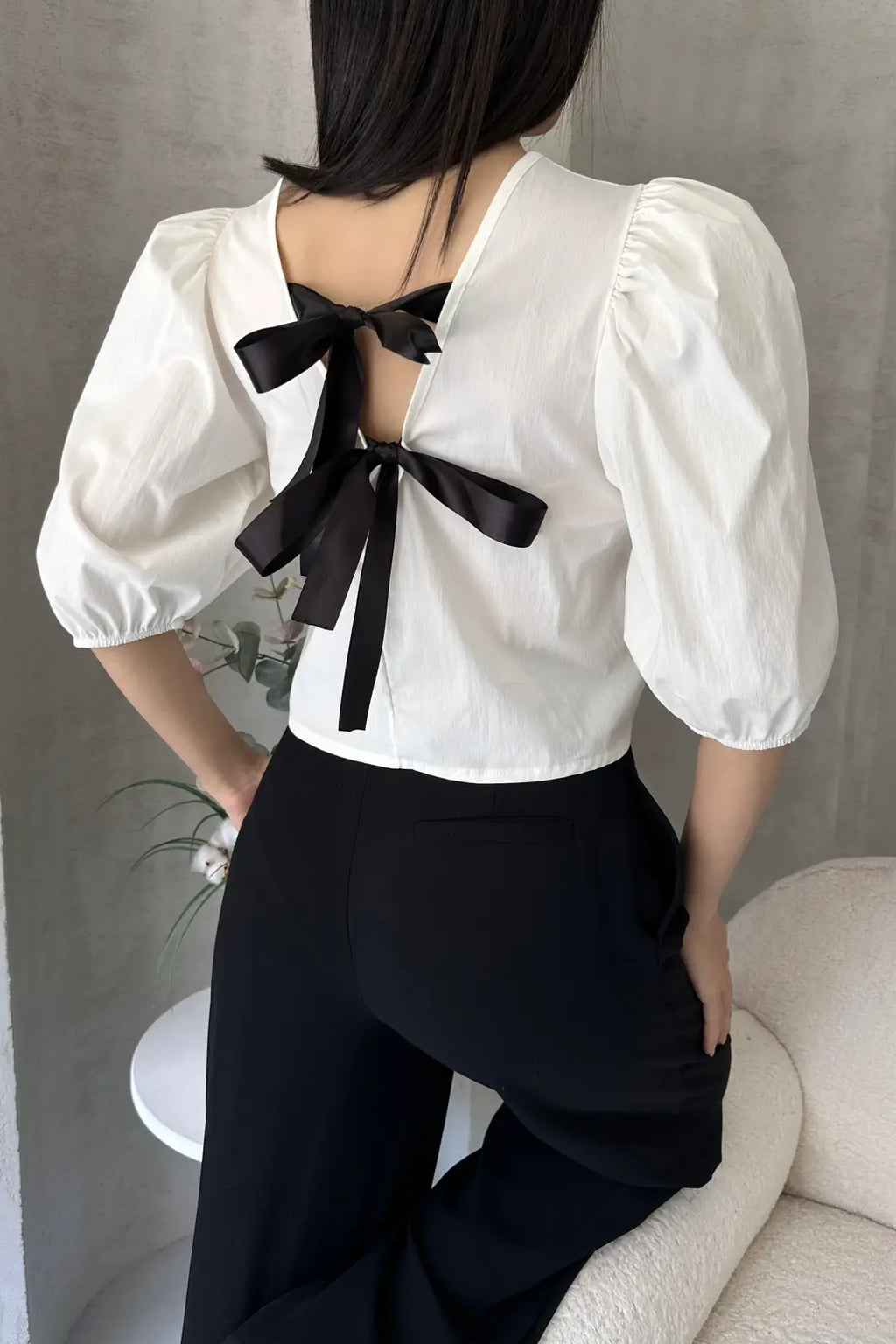 Karpuz Kol Sırtı Fiyonk Detaylı Poplin Bluz - WEST CLUB