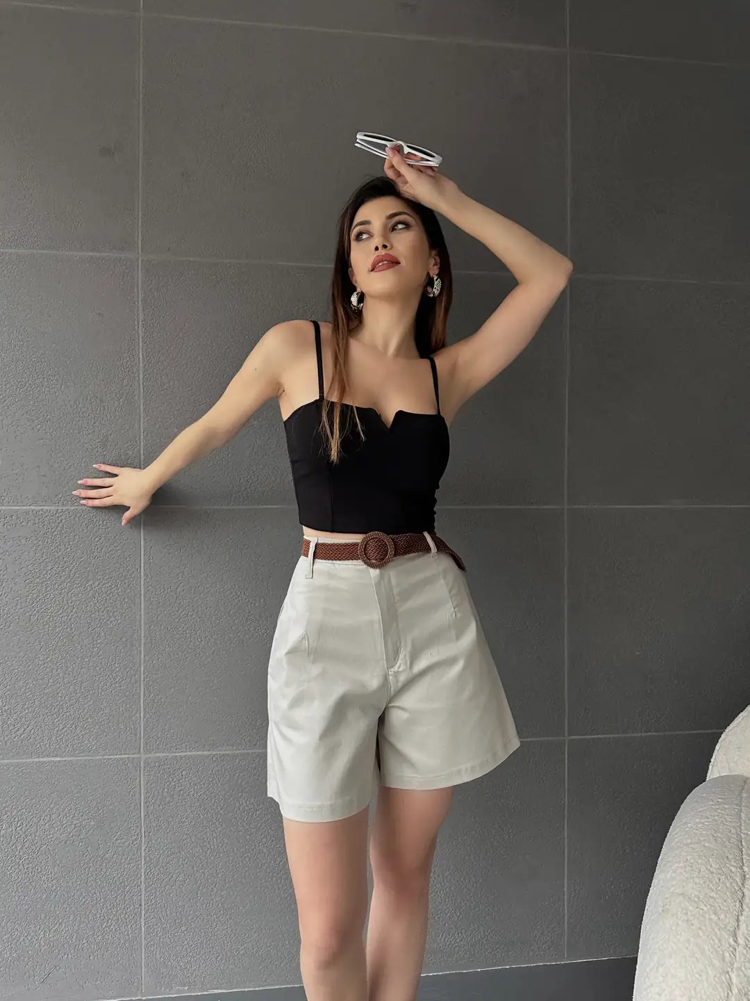 Geniş Paçalı Mom Şort - WEST CLUB