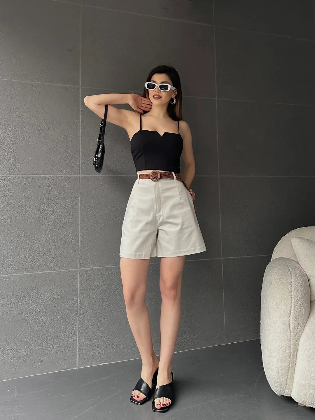 Geniş Paçalı Mom Şort - WEST CLUB