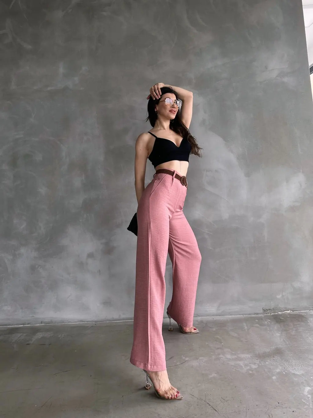 Beli Kemerli Keten Pantolon - WEST CLUB