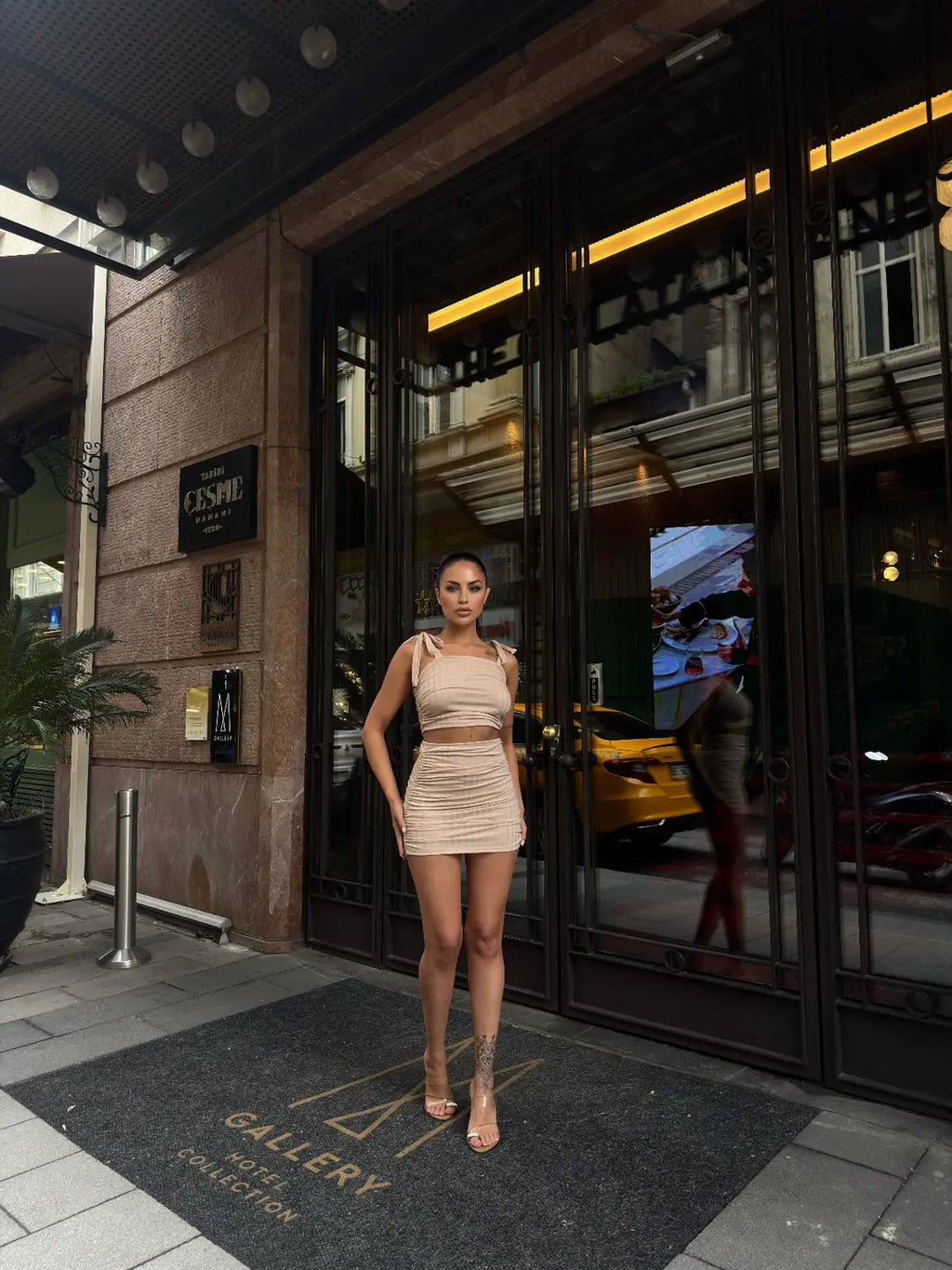 Bağcık Detaylı Crop Bluz Ve Etek İkili Takım - WEST CLUB